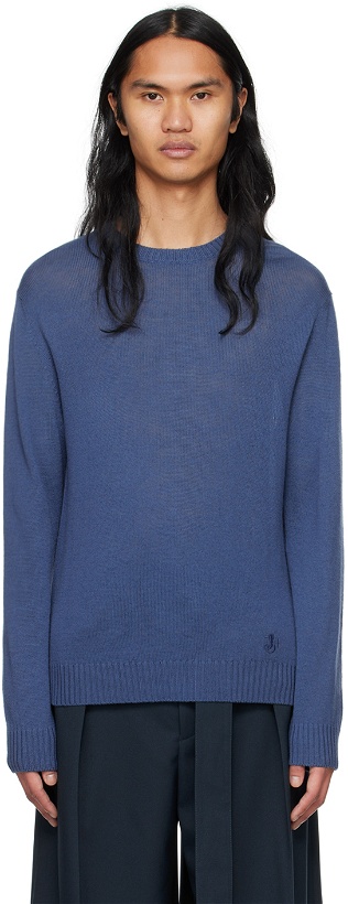 Photo: Jil Sander Blue Embroidered Sweater