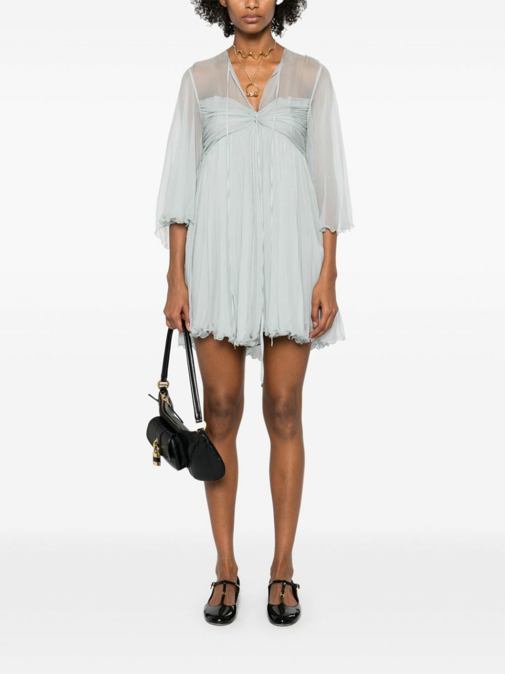 ワンピース Chloe Silk Crepon Mini Dress Chloé | Fluid silk crepon mini dress | Savannahs