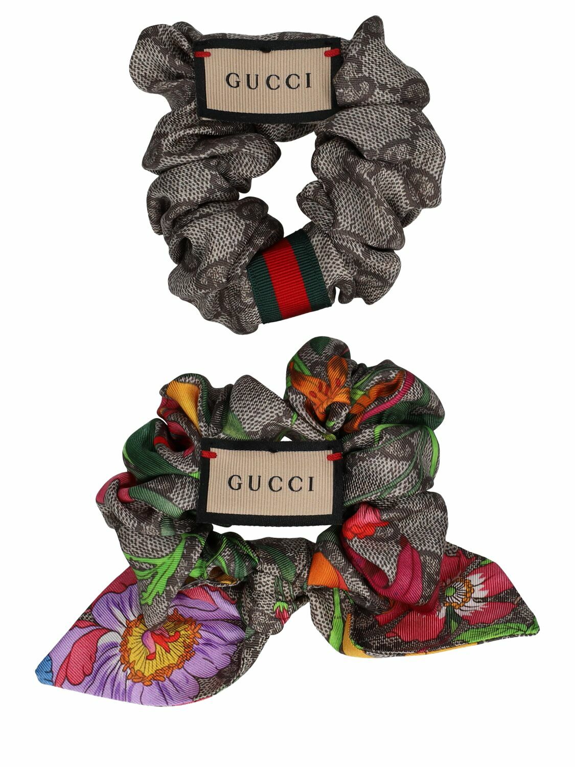 GUCCI - Set Of 2 Silk Gg Scrunchies Gucci display picture 3