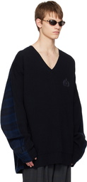 Balenciaga Navy Hybrid Sweater