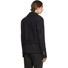 Balmain Navy Double Collar Peacoat