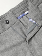 Rubinacci - Tapered Pleated Virgin Wool-Flannel Trousers - Gray