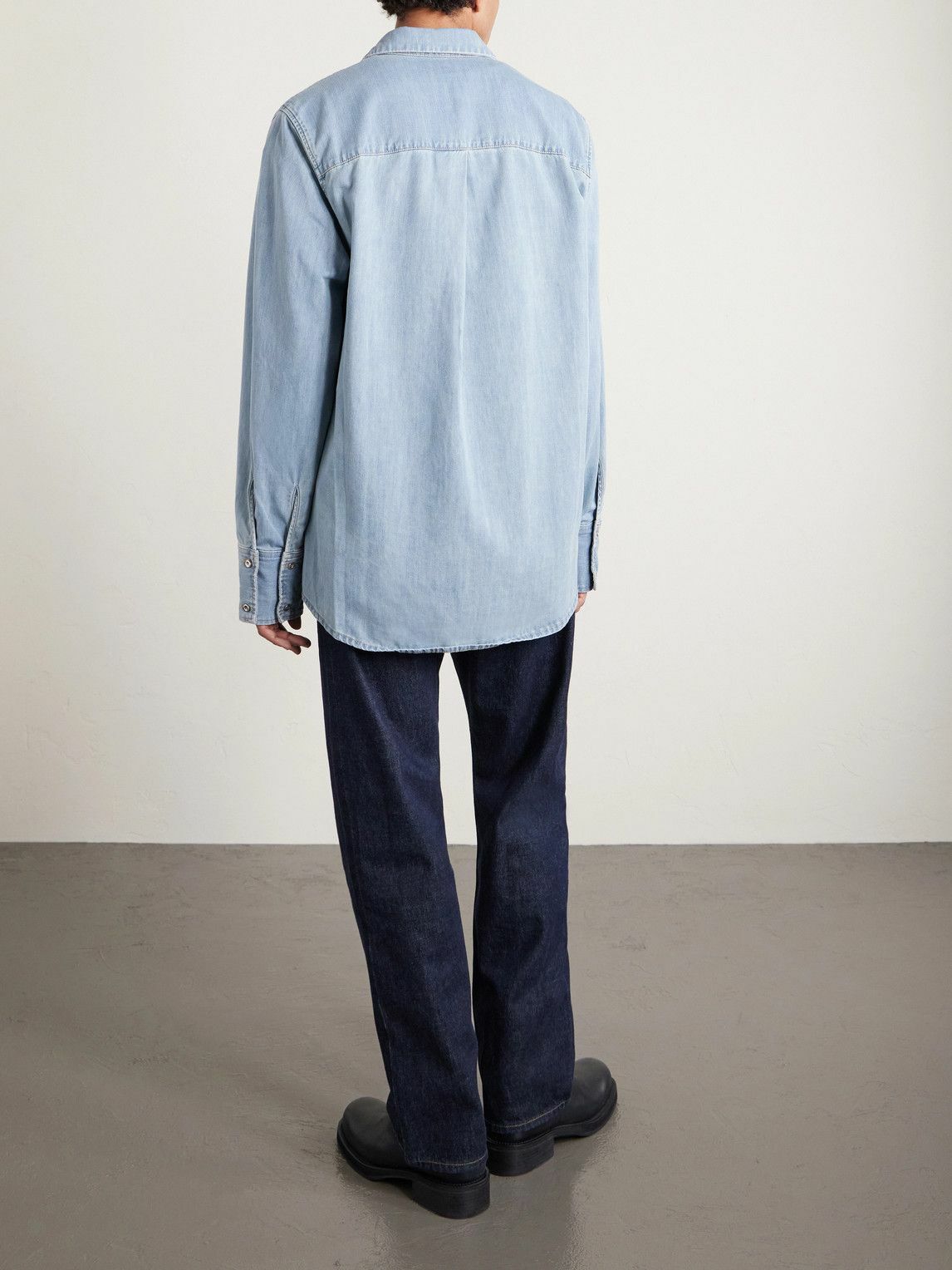 424 - HOORSENBUHS Two-Tone Denim Shirt - Blue