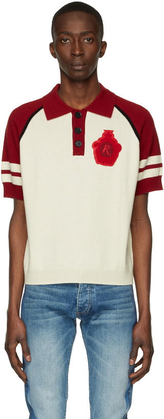 Photo: Rhude Off-White & Red Classic Polo