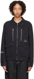 Dime Gray Embroidered Denim Jacket