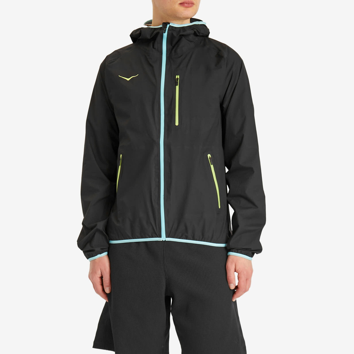 HOKA ONE ONE Men's M Tecsky Waterproof Jacket in Black Hoka