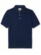 Oliver Spencer - Glendale Ribbed-Knit Polo Shirt - Blue