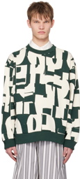 Dries Van Noten Green & Off-White Oversized Sweatshirt