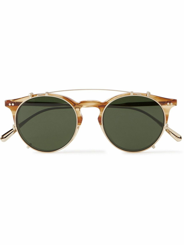 Photo: Brunello Cucinelli - Eduardo Round-Frame Acetate and Gold-Tone Sunglasses