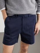 TOM FORD - Straight-Leg Cotton-Blend Twill Shorts - Blue