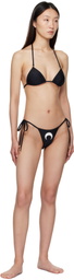 Marine Serre Black Swimwear Jersey Bikini