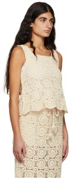 Missing You Already Beige Lace Tank Top