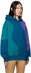 Andersson Bell Blue Contrast Curved Hoodie