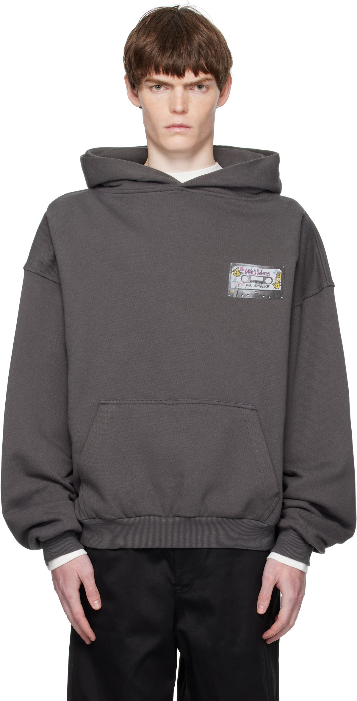 【WE11DONE】 Pierced Zip-Up Hoodie Red We11done Red Pierced Zip-Up Hoodie | REVERSIBLE