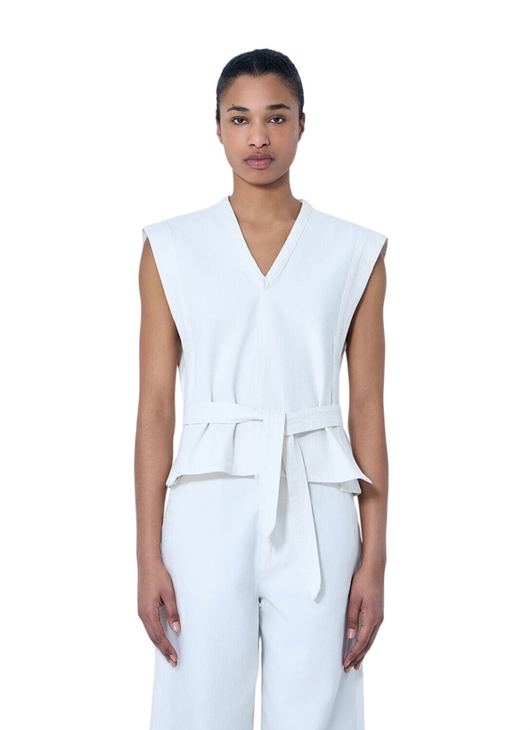 Photo: Lemaire Sleeveless V-Neck Top with Belted Waist