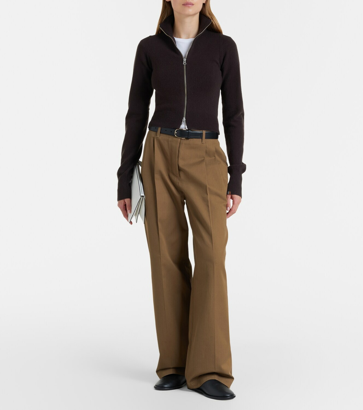 Extreme Cashmere N°302 Lemon cashmere-blend zip-up cardigan