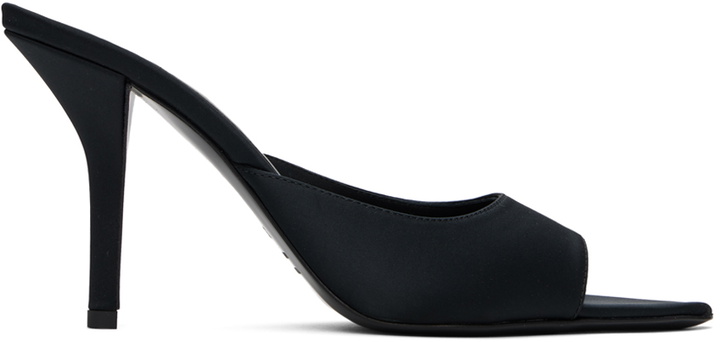 Photo: GIABORGHINI Black Perni 04 Satin Heeled Sandals