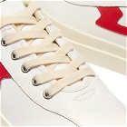 Stepney Workers Club Men's Dellow S-Strike Leather Sneakers in White/Red