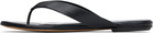 Le Monde Beryl Black Leather Thong Sandals