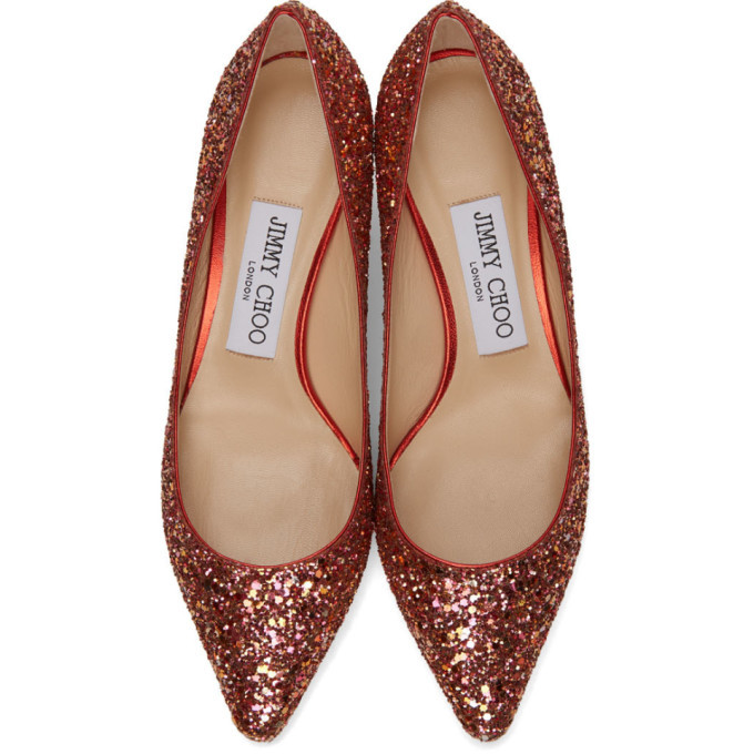 Jimmy choo discount red glitter heels