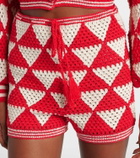 Anna Kosturova Malia crochet high-rise cotton shorts
