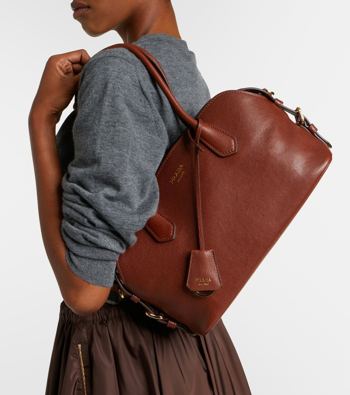 Prada Prada Signet Medium leather bowling bag