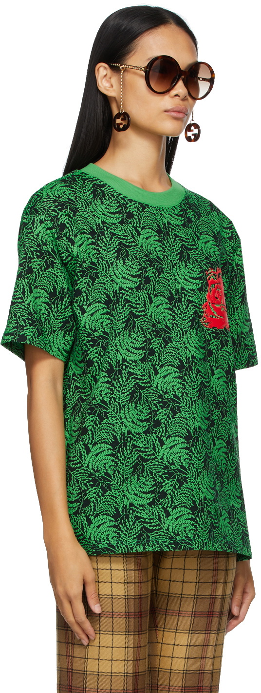 SSENSE WORKS SSENSE Exclusive Jeremy O. Harris Black & Green Rose T-Shirt