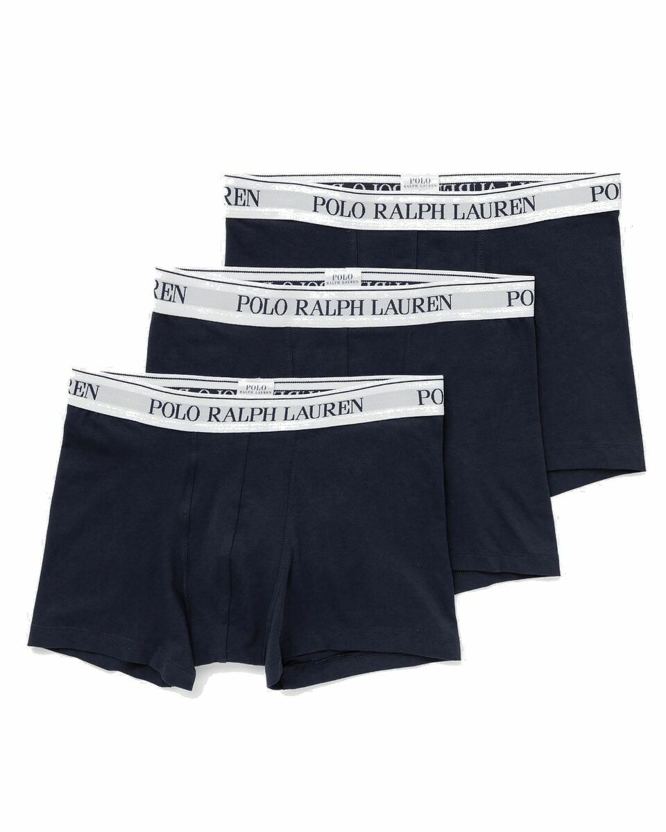 Photo: Polo Ralph Lauren Classic Trunk 3 Pack Blue/White - Mens - Boxers & Briefs
