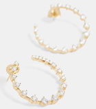 Jade Trau Crescent 18kt gold hoop earrings with diamonds