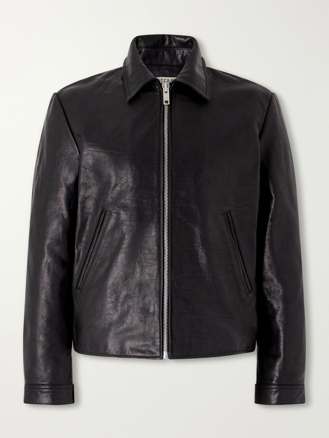 TOTEME - Distressed Leather Jacket - Black