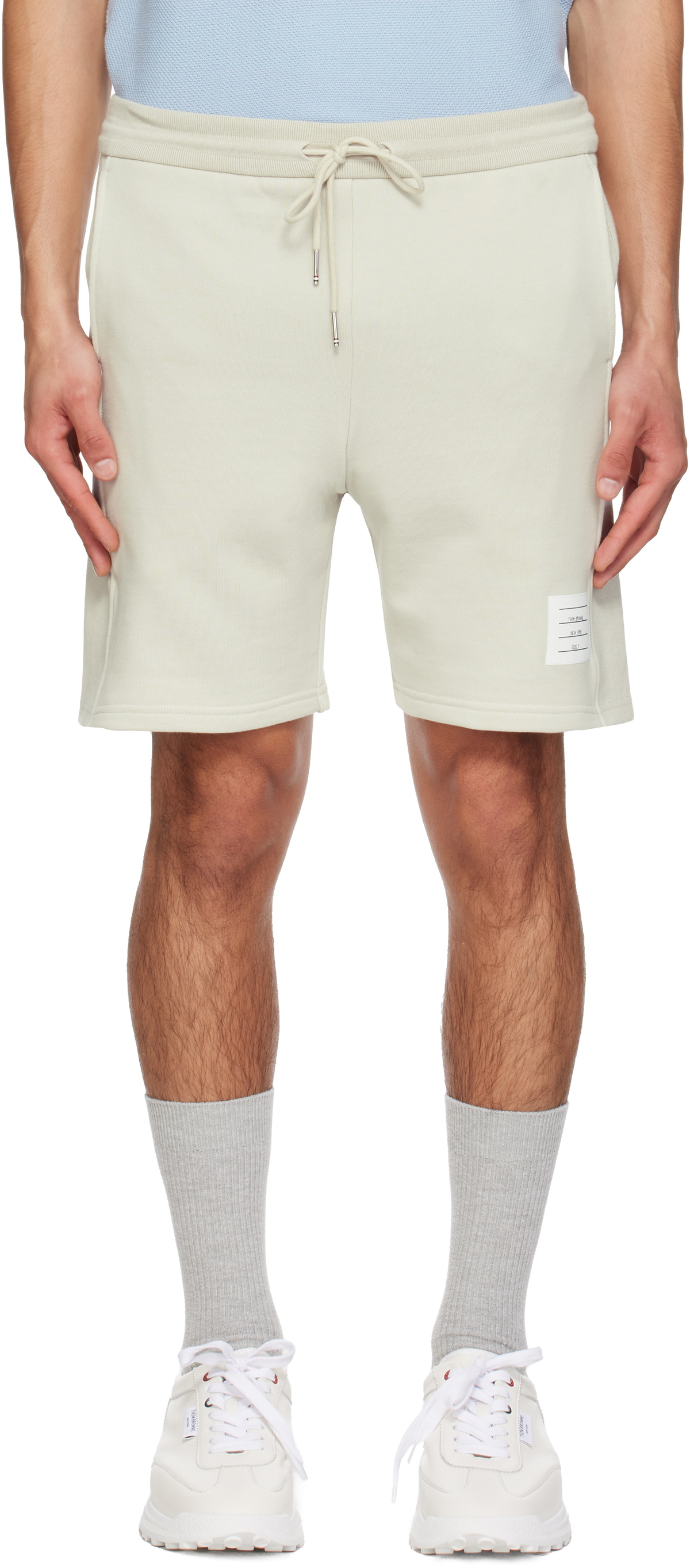 Thom Browne Beige Classic Loopback 4-Bar Sweat Shorts