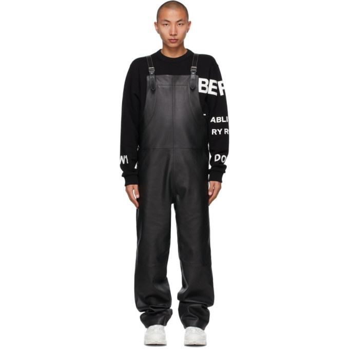 Photo: Burberry Black Leather Shark Fin Overalls
