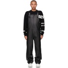 Burberry Black Leather Shark Fin Overalls