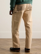 Cherry Los Angeles - Safari Straight-Leg Distressed Two-Tone Cotton-Canvas Trousers - Neutrals