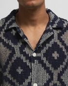 OAS Trastevere Cuba Crochet Shirt Brown Mens Shortsleefe