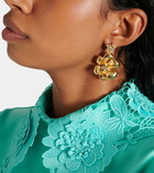 Oscar de la Renta Flower embellished drop earrings