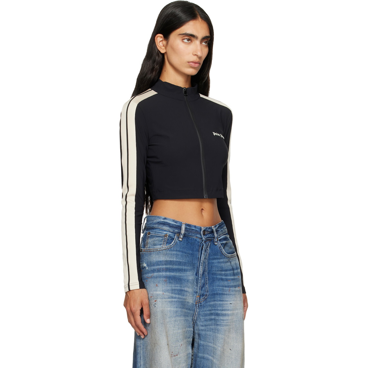 Palm Angels Black Classic Logo Training Jacket