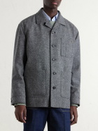 Valentino Garavani - VLogo-Embellished Mélange Virgin Wool Blouson Jacket - Gray