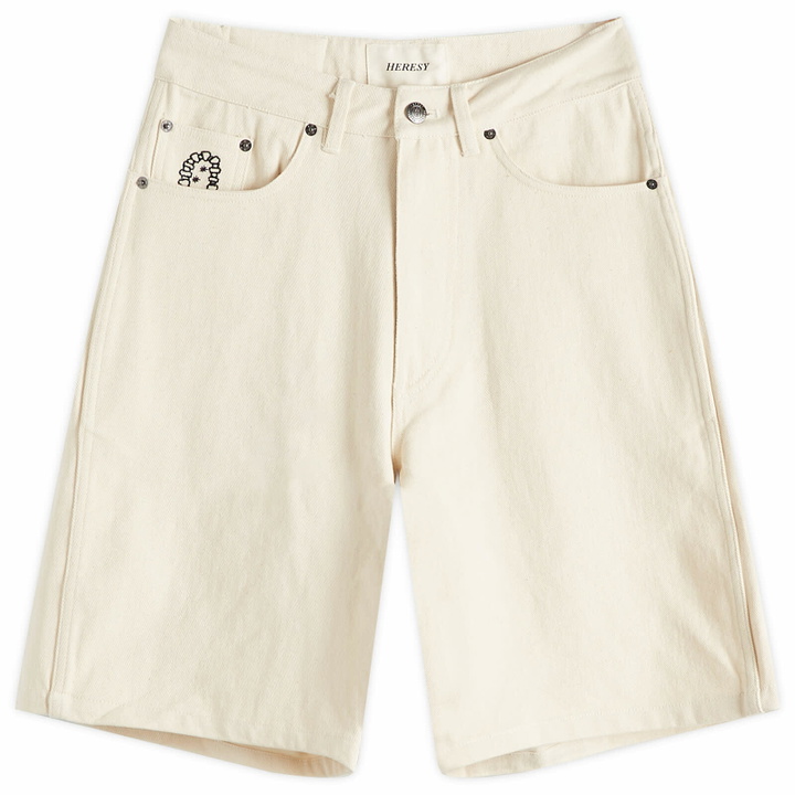 Photo: Heresy Women's Strearne Denim Shorts in Ecru