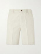 Dunhill - Straight-Leg Cotton-Gabardine Shorts - Neutrals