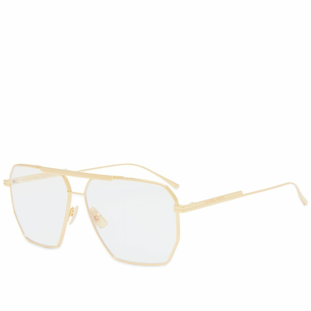Photo: Bottega Veneta Eyewear Men's BV1012S Sunglasses in Gold/Transparent