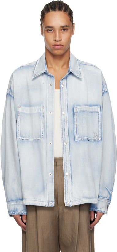 Photo: WOOYOUNGMI Blue Washed Denim Shirt