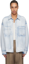 WOOYOUNGMI Blue Washed Denim Shirt