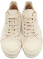 Rick Owens Drkshdw Beige Denim Low Sneakers