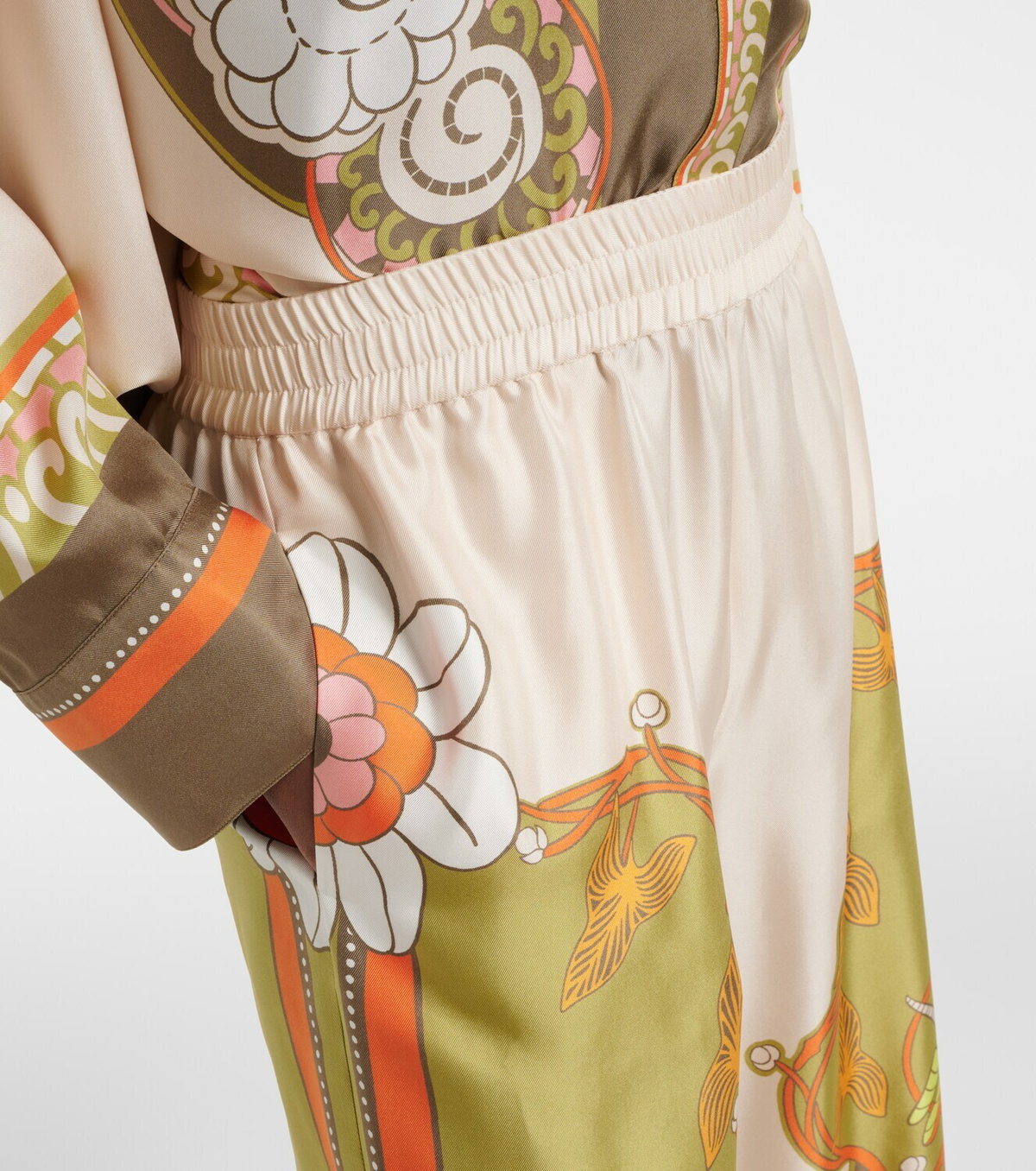 La DoubleJ Floral silk twill palazzo pants