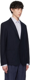 Sunspel Navy Piqué Unstructured Blazer