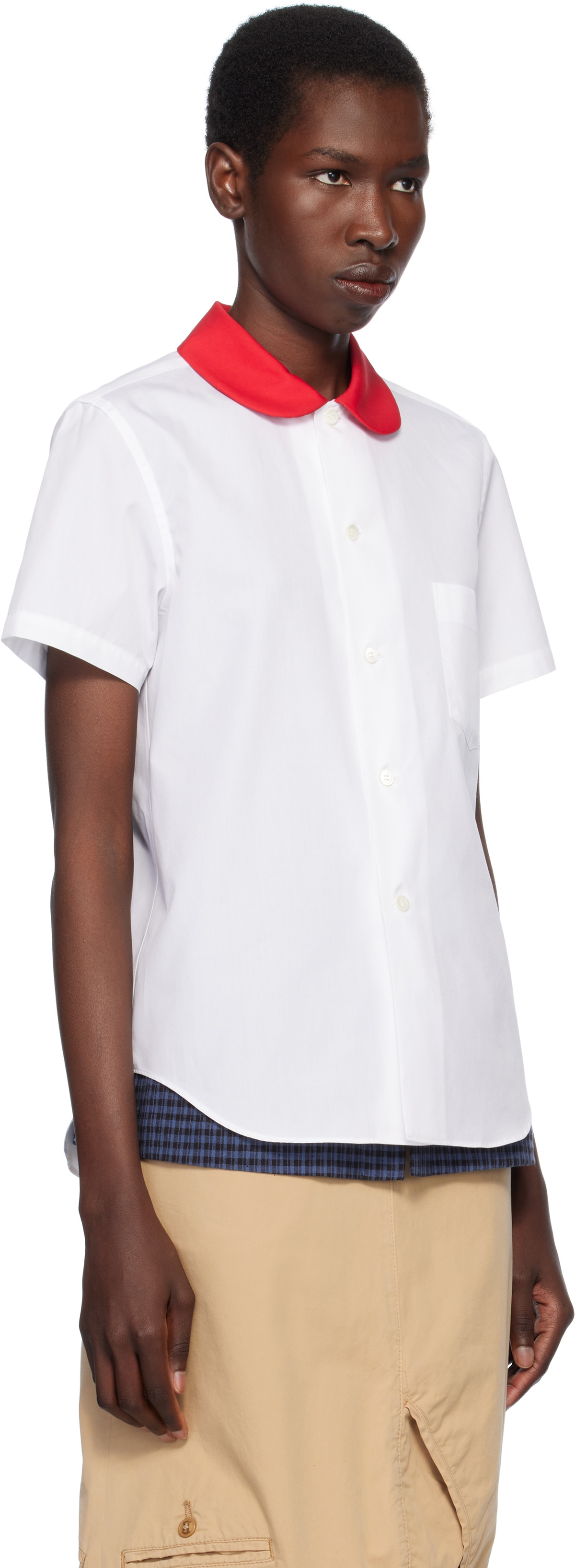 Comme des Garçons Girl White Cotton Broad Shirt