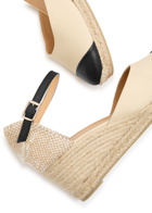 Castañer Coraline Leather Wedge Espadrilles Black And White