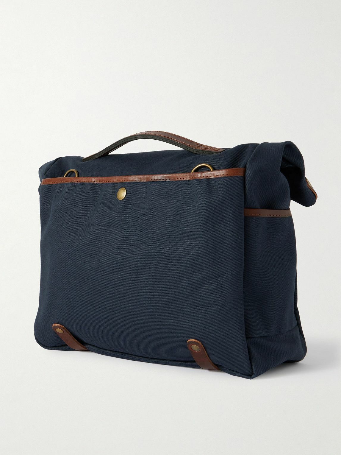 Bleu de Chauffe - Gaston Leather-Trimmed Cotton-Canvas Messenger Bag