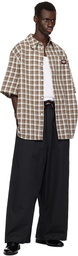 WILLY CHAVARRIA Brown Plaid Hacienda Shirt
